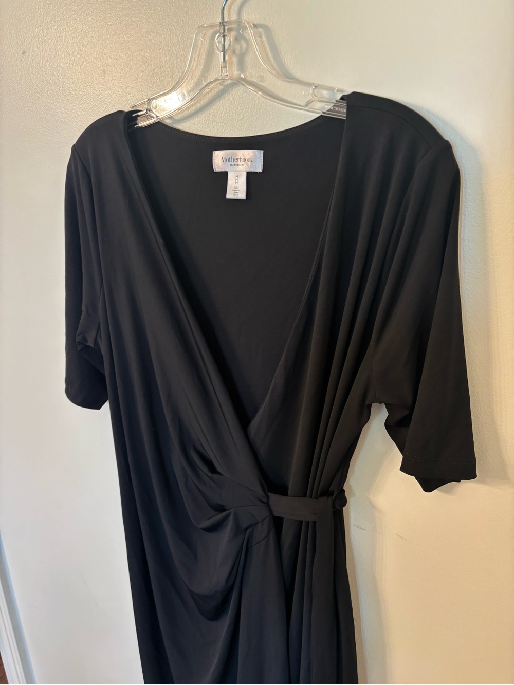Motherhood Maternity Black Wrap-Style Dress - Medium